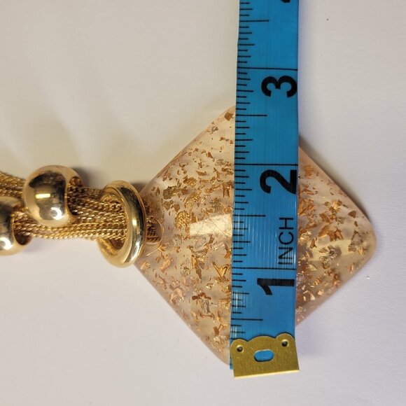 Statement Choker Gold Confetti Clear Pendant Necklace Choker Necklace - Picture 7 of 11
